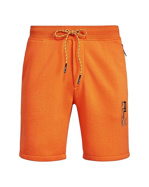 RLX Ralph Lauren Cotton Printed Stretch Logo Shorts in Orange for Men ...