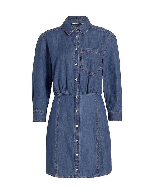 Veronica Beard Keston Snap-front Denim Shirtdress in Cornflower (Blue ...