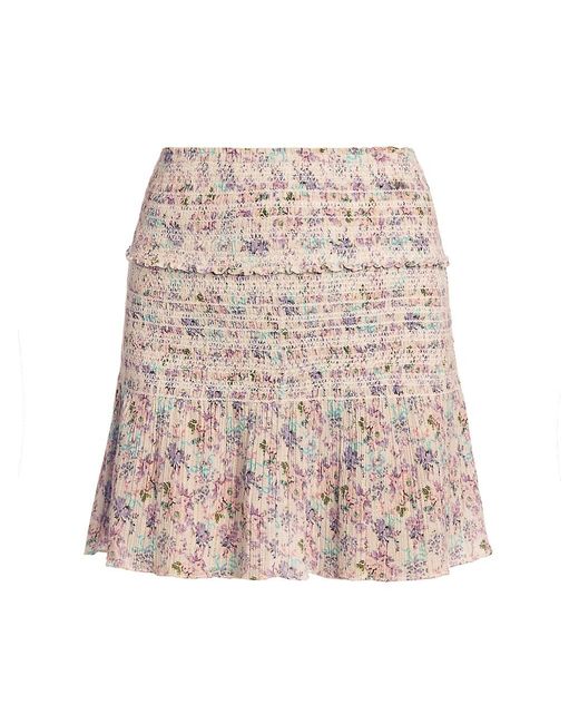 LoveShackFancy Cotton Camilla Tiered Miniskirt in Natural | Lyst