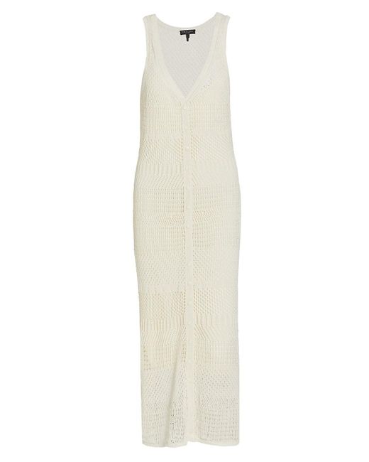 Rag & Bone Cotton Mae Vee Crochet Midi Dress in Ivory (White) | Lyst