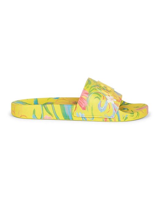 Balenciaga Floral Pool Slides in Yellow Floral (Yellow) Lyst