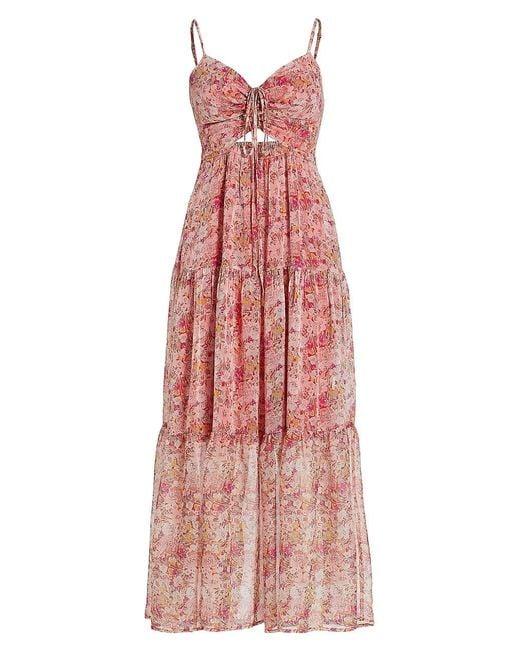 Astr Synthetic Brandy Cut-out Maxi Dress in Pink | Lyst