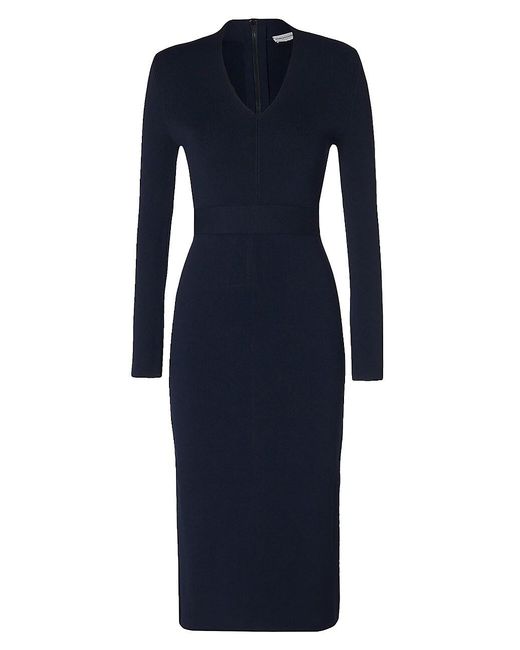 Scanlan Theodore Synthetic Belted Long-sleeve Midi-dress in Navy (Blue ...