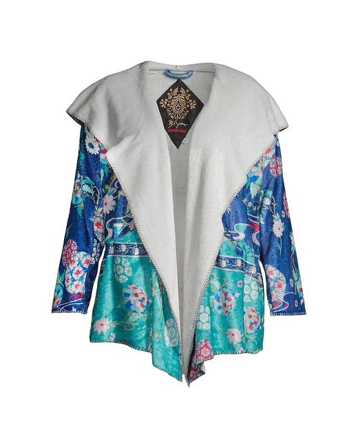 Johnny Was Morning Sherpa Jacket in Blue Lyst