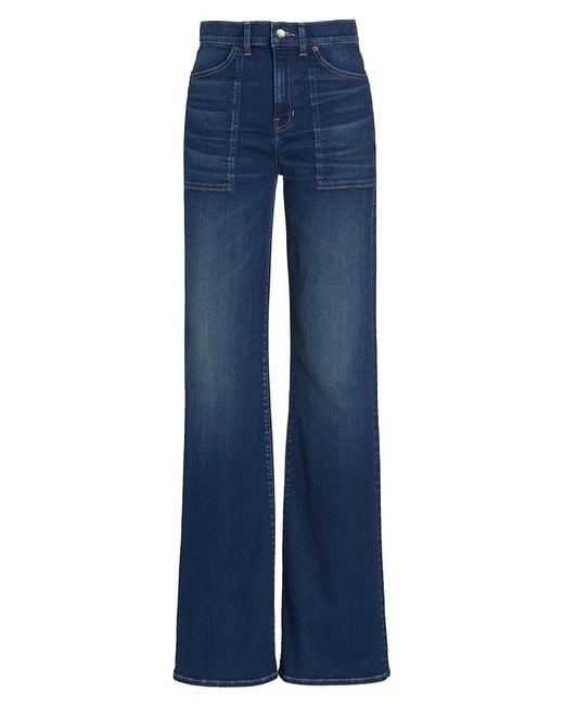Veronica Beard Crosbie High-rise Stretch Wide-leg Jeans in Blue | Lyst