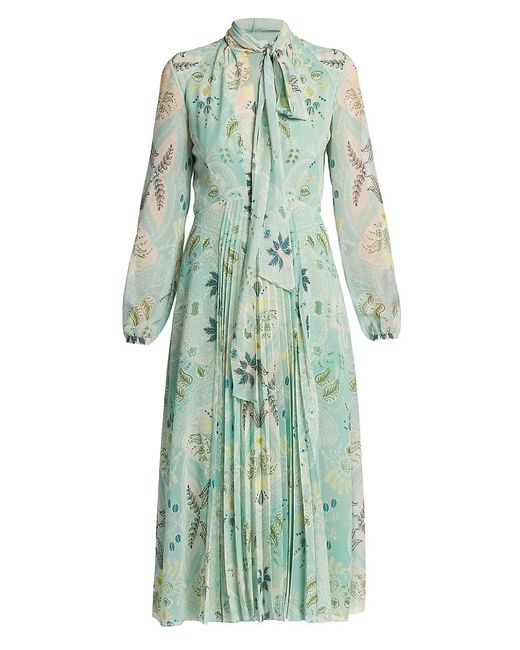 Etro Synthetic Tamara Paisley Tieneck Pleated Midi-dress in Light Blue ...