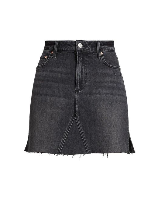 PAIGE Jessie High-waisted Denim Miniskirt in Black | Lyst