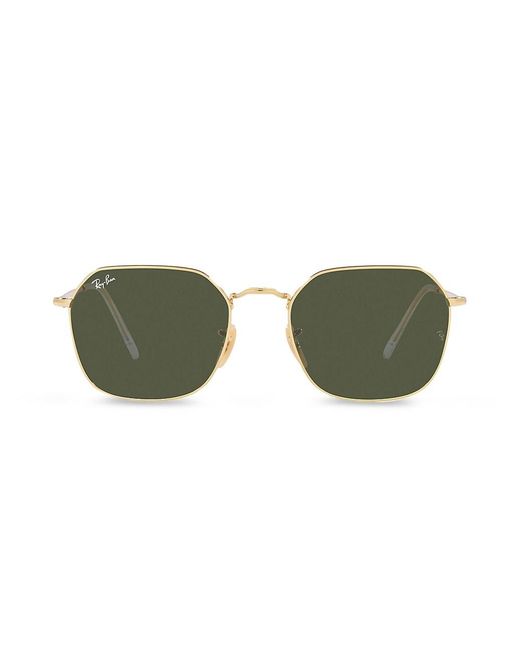 Ray Ban Rb3694 55mm Hexagonal Sunglasses In Green For Men Lyst