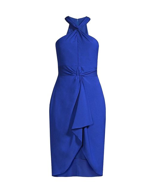ONE33 SOCIAL Synthetic Double-knot Halter Minidress in Cobalt (Blue) | Lyst