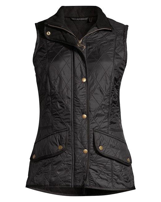 Barbour Cavalry Fleece-lined Vest, Quilted Pattern in Black - Lyst