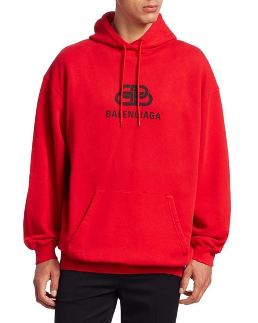 balenciaga hoodie black red