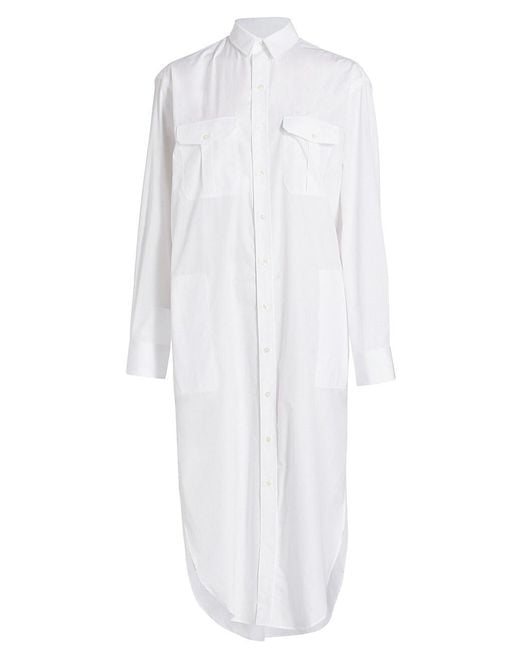 white maxi shirtdress