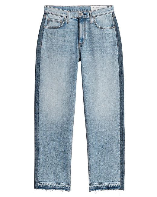 Rag & Bone Harlow Straight-fit Stretch Jeans in Blue | Lyst