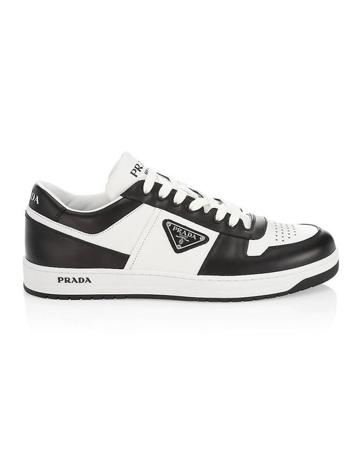 Prada Leather Downtown Low-top Sneakers in White for Men | Lyst