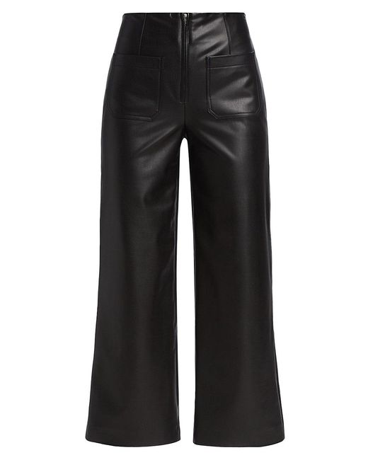 Veronica Beard Jiva Wide-leg Faux Leather Pants in Black | Lyst