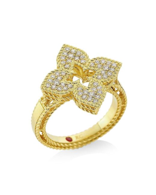 Roberto Coin Venetian Princess 18k Yellow Gold & Diamond Ring in ...