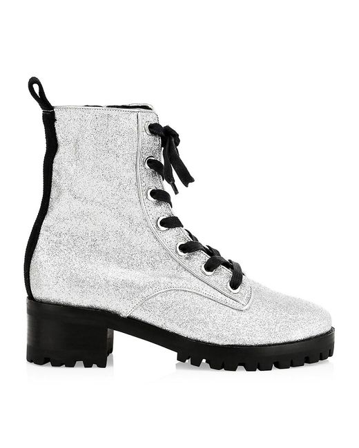 black glitter combat boots