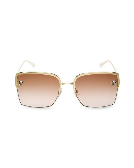Cartier 58mm Square Sunglasses in Metallic Lyst