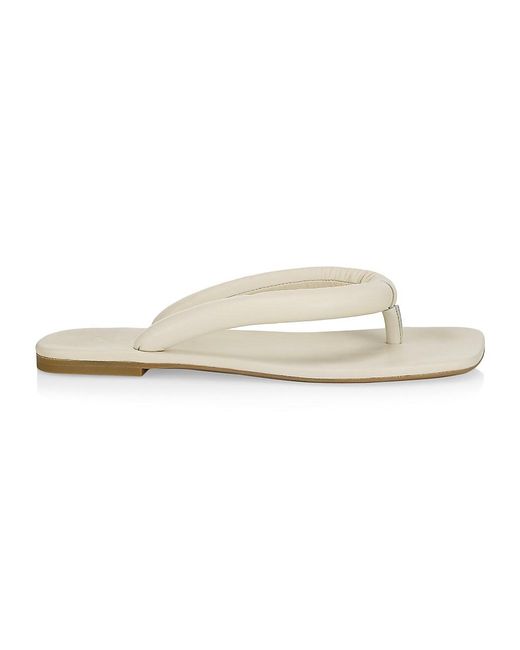 STAUD Rio Leather Thong Sandals in Cream (Natural) | Lyst