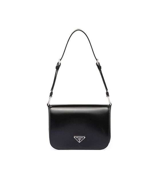 Prada Brushed Leather Shoulder Bag in White Lyst