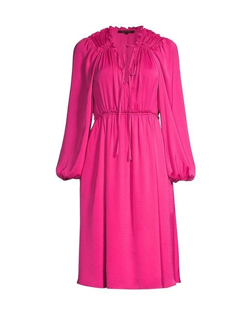 Kobi Halperin Synthetic Karina Ruffle-trim Dress in Rose Pink (Pink) | Lyst