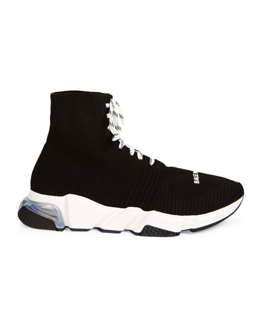 Balenciaga Synthetic Speed Lace-up Sock Sneakers in Black White (Black ...