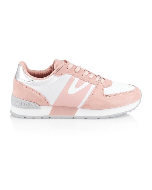 Tretorn Loyola Suede Low-top Sneakers in Pink Silver (Pink) | Lyst