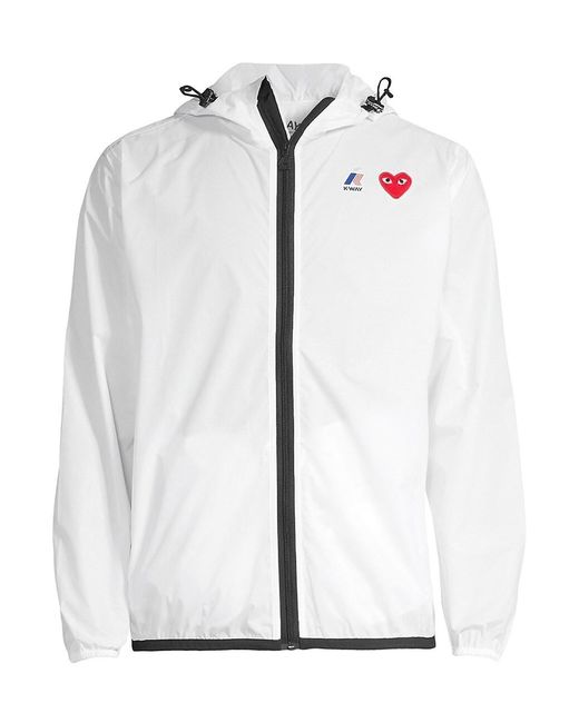 Comme des Garçons Cotton Comme Des Garçon X Kway Zipup Hooded Jacket in White for Men Lyst