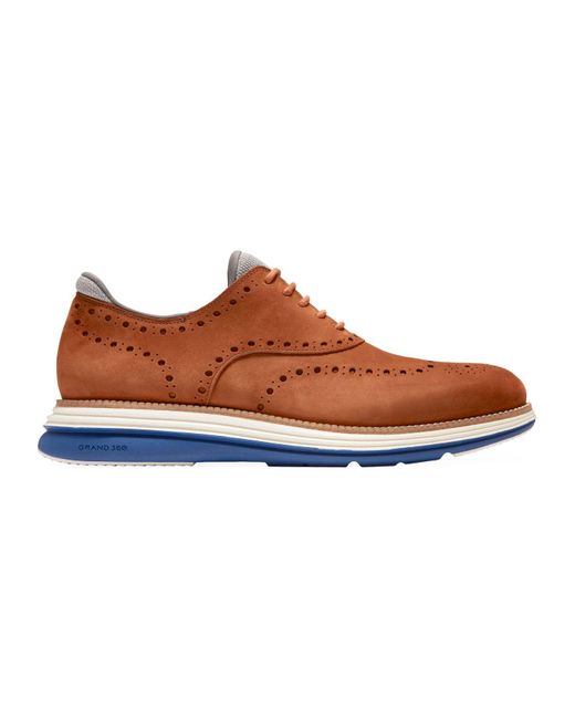 Cole Haan Original Grand Ultra Wingtip Suede Oxford in Tan (Brown) for ...