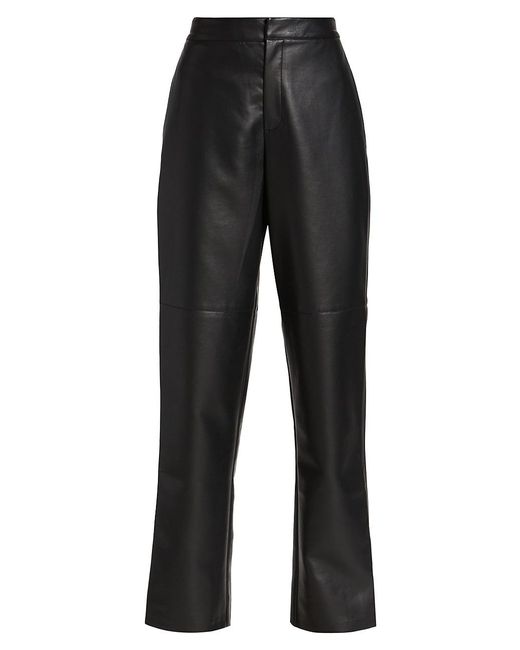 Wayf Robertson Faux Leather Pants in Black | Lyst