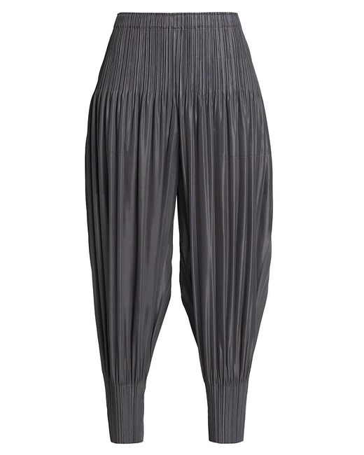 Pleats Please Issey Miyake Synthetic Fluffy Basics Pants in Gray | Lyst