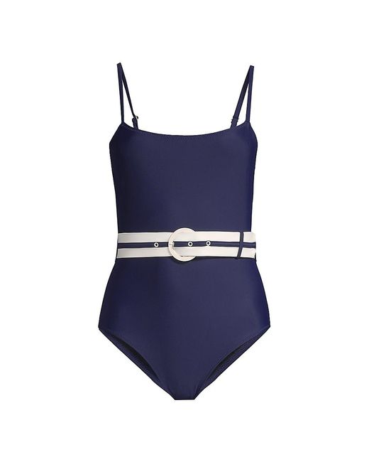 Solid & Striped The Nina Belted Onepiece Swimsuit in Blue Lyst