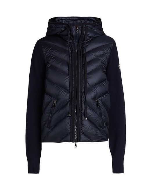 moncler knit & down combo cardigan