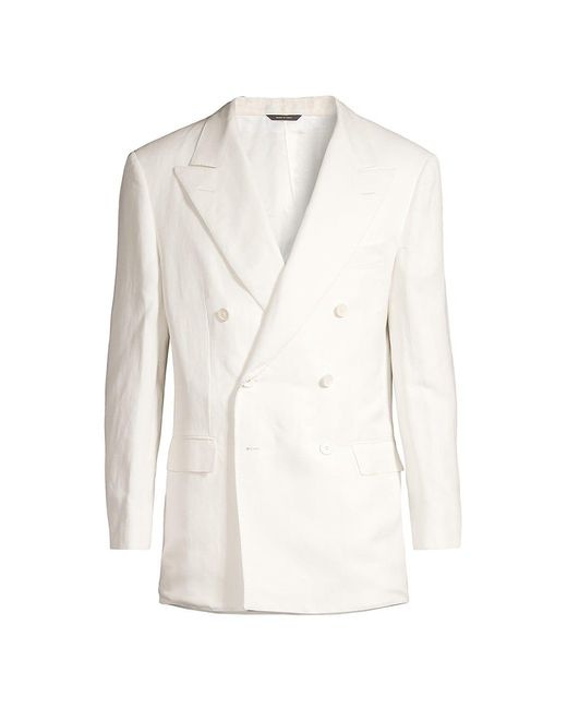 Loro Piana Milano Double-breasted Blazer in White for Men | Lyst