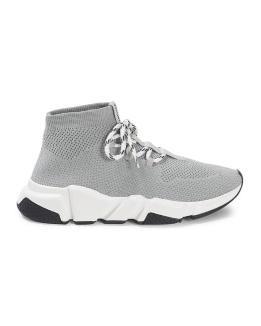 Balenciaga Synthetic Speed Lace-up Sneakers in Grey (Gray) | Lyst