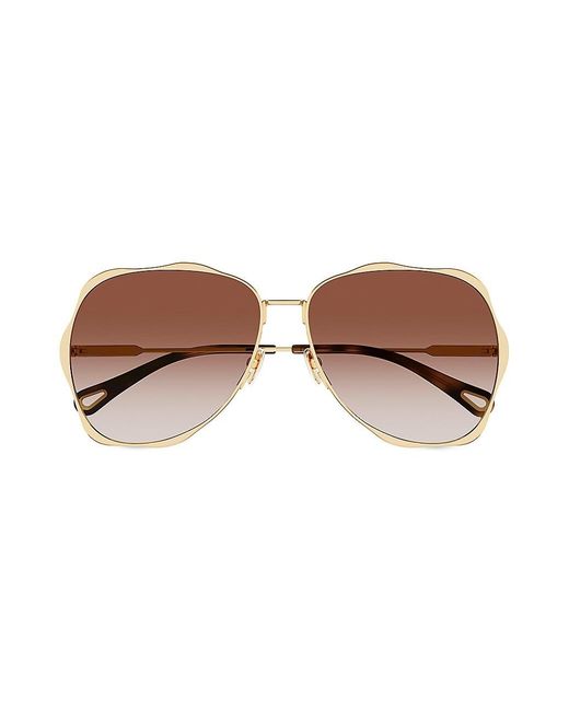 Chloé Honoré 60mm Aviator Sunglasses in Brown | Lyst