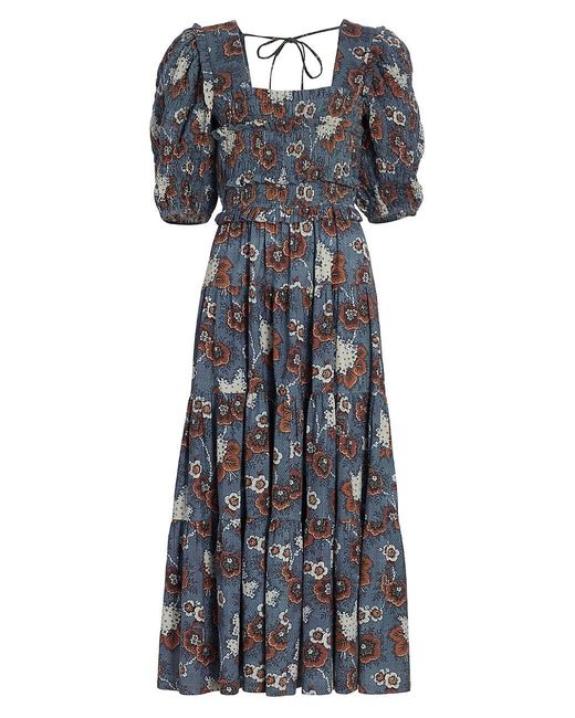 sea biarritz smocked maxi