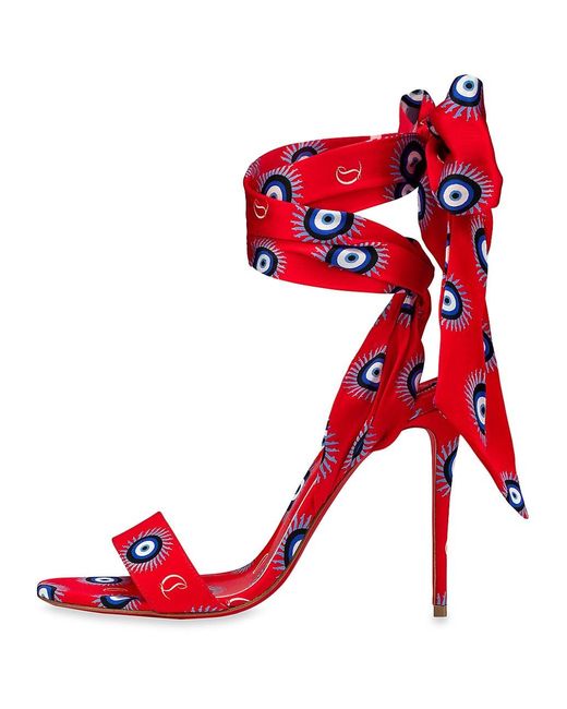 Christian Louboutin Silk Sandale Du Desert Evil Eye 100 Highheel