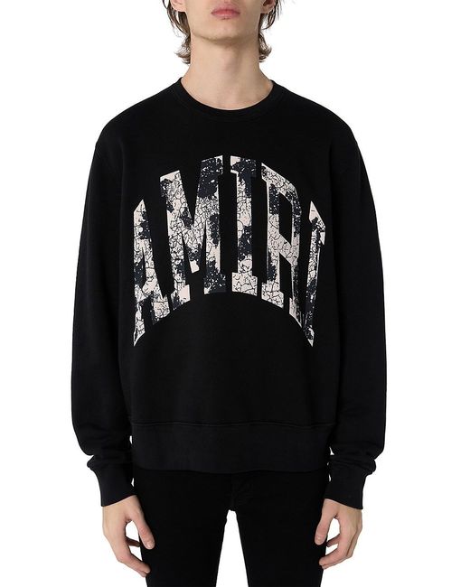 Amiri Cotton Collegiate Logo Sweater in Black for Men | Lyst