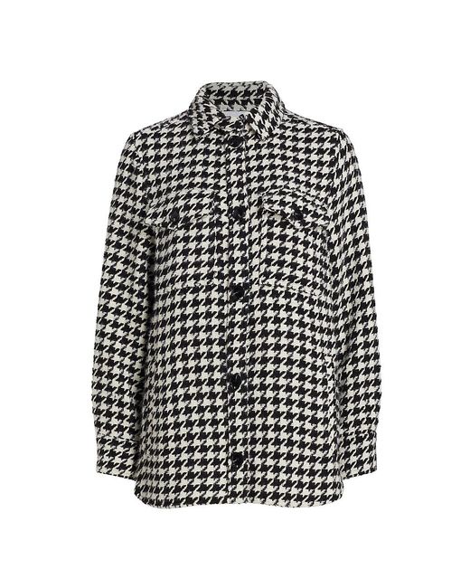 Pistola Libby Houndstooth Shacket in White | Lyst