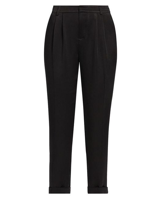 Ramy Brook Madelyn Cropped Satin Pants in Black | Lyst