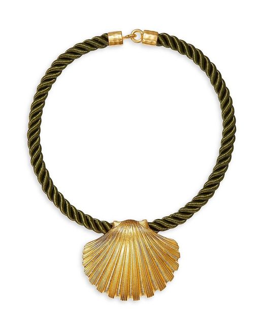 Tory Burch Shell Goldtone & Rope Collar Necklace in Brass (Metallic) Lyst