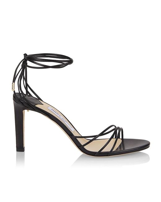 Jimmy Choo Antia 85 Strappy Leather Sandals in Black | Lyst