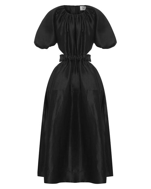 Aje. Silk Waist Cutout Midi Dress in Onyx (Black) - Save 60% | Lyst