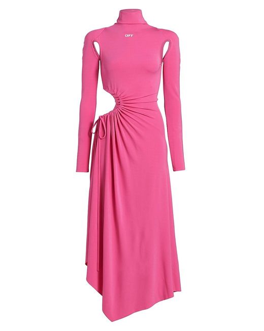 Off-White c/o Virgil Abloh Vi-crepe See Thru Midi-dress in Pink | Lyst