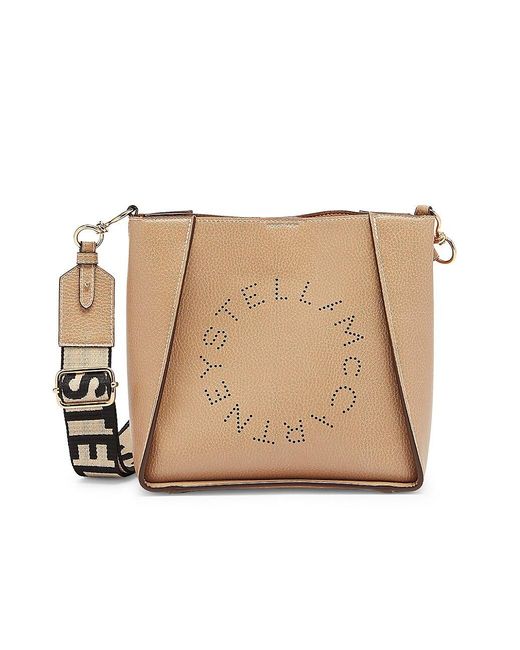 Stella McCartney Vegetarian Leather Logo Crossbody Bag in Sand (Natural ...