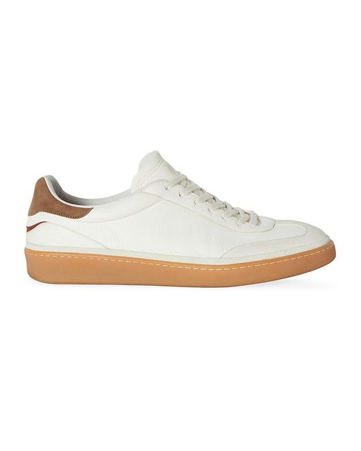 Loro Piana Tennis Leather Sneakers in White for Men | Lyst