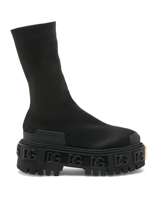 Dolce & Gabbana Dg Platform Sock Boots in Black | Lyst