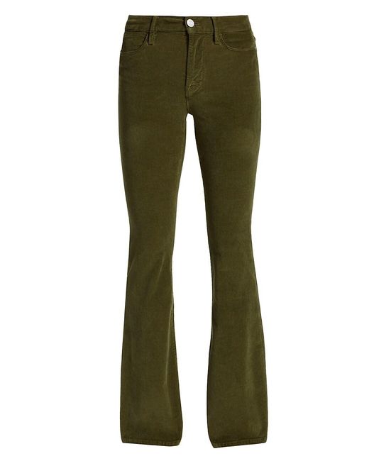 Frame le high corduroy flare jeans in green lyst