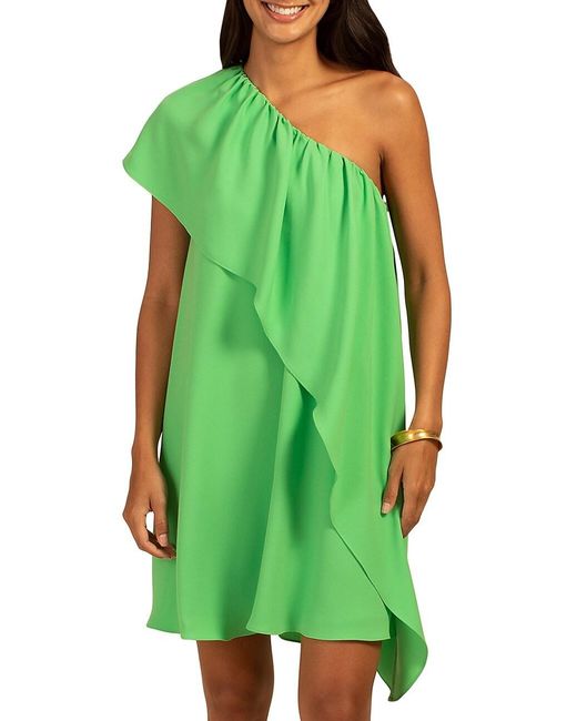 Trina Turk Satisfied Satin Dress in Green | Lyst